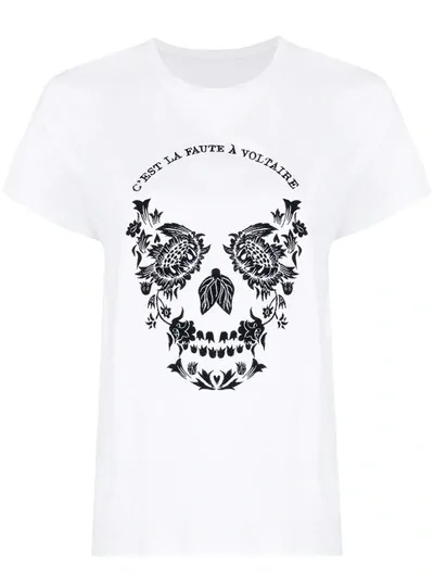 Zadig & Voltaire Zoe Skull Graphic Tee In White