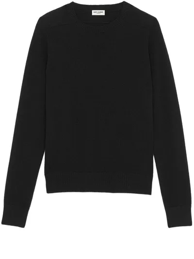 Saint Laurent Classic Crewneck Jumper In Black