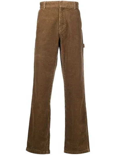 Lacoste Corduroy Loose-fit Trousers In Brown