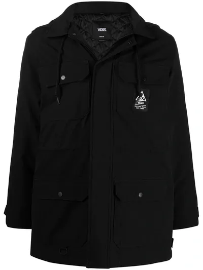 Vans Cargo-pocket Parka Coat In Black