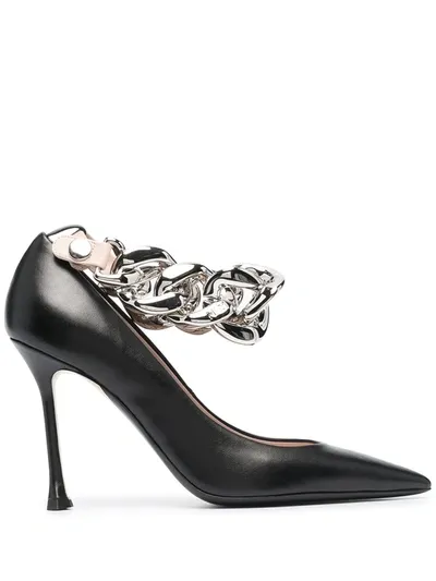 N°21 Chain-link Strap Pumps In Black