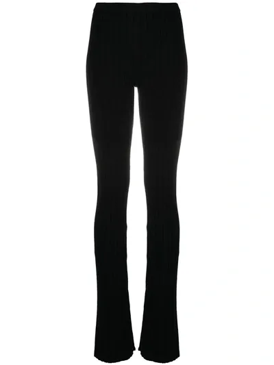 Marco Rambaldi High-waisted Flare Knit Trousers In Black