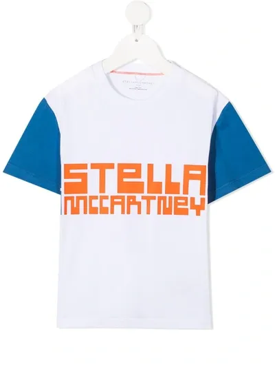 Stella Mccartney Kids' Oversized Logo Cotton T-shirt In White