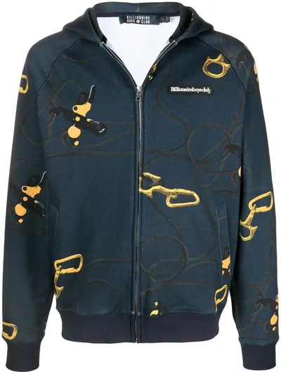 Billionaire Boys Club Hooded Cotton Zip-up Jacket In Blue