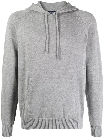 Drumohr Merino Drawstring Hoodie In Grey