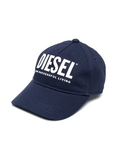 Diesel Babies' Logo Print Baseball Cap In Blue