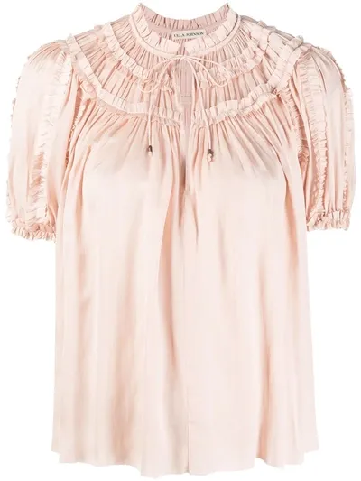 Ulla Johnson Ruffle Trim Short-sleeved Blouse In Pink