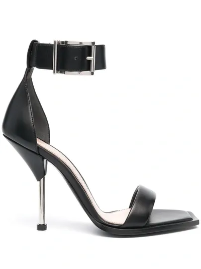 Alexander Mcqueen Black Double Strap Sandals