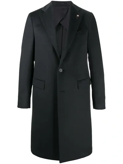 Lardini Single-breasted Coat In Blue