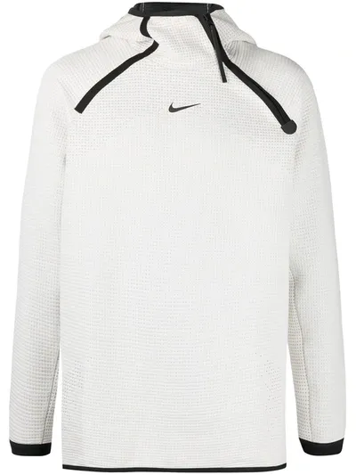 Nike Asymmetric Zip Hoodie In White