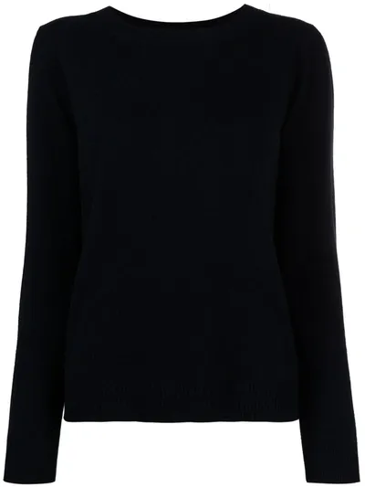 Allude Crew-neck Fine-knit Jumper In Blue