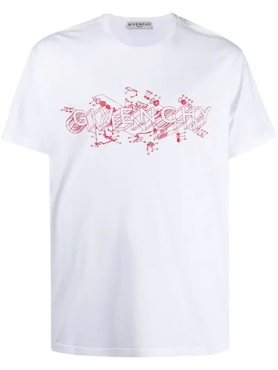 Givenchy Schematics Logo-print T-shirt In White