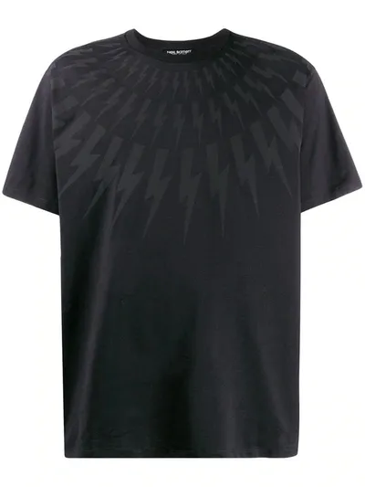 Neil Barrett Lightning Bolt-print T-shirt In Black