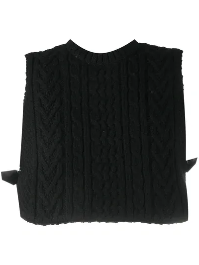 Comme Des Garçons Knitted Crop Vest Top With Harness Back In Black