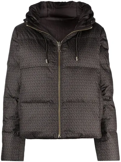 Michael Michael Kors Reversible Puffer Jacket In Brown