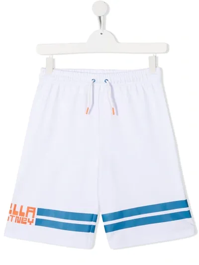 Stella Mccartney Teen Logo Sport Shorts In White