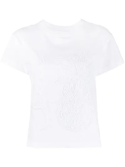 See By Chloé Embroidered Short-sleeved T-shirt In White