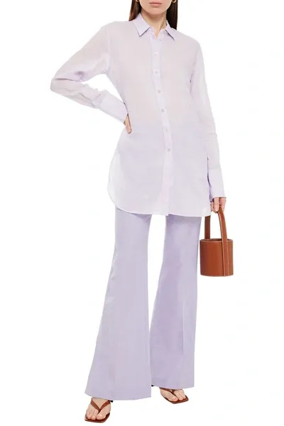 Joseph Bora Ramie-gauze Shirt In Lilac