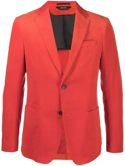 Z Zegna Corduroy Blazer In Orange