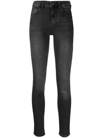 Liu •jo Crystal Embellished Mid-rise Skinny Jeans In Black