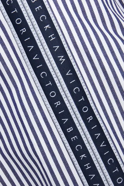 Victoria Victoria Beckham Striped Cotton-jacquard Shirt In Blue