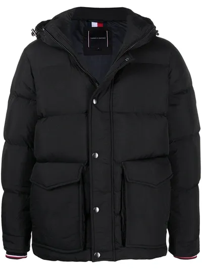 Tommy Hilfiger Water-repellant Padded Jacket In Black