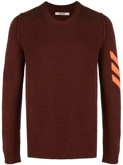 Zadig & Voltaire Kennedy Logo-intarsia Sweater In Brown