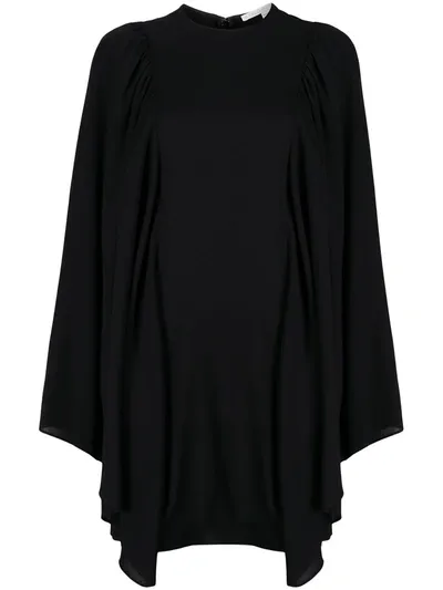 Stella Mccartney Asymmetric Mini Dress In Black