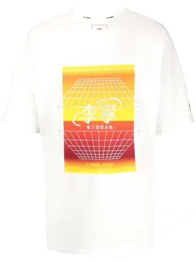 Li-ning Graphic-print Short-sleeved T-shirt In White