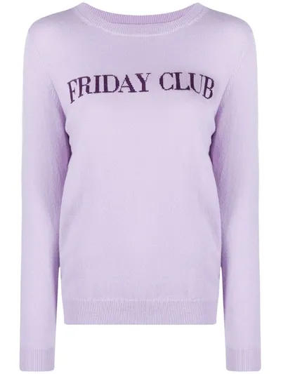 Chinti & Parker Slogan-print Knitted Jumper In Purple