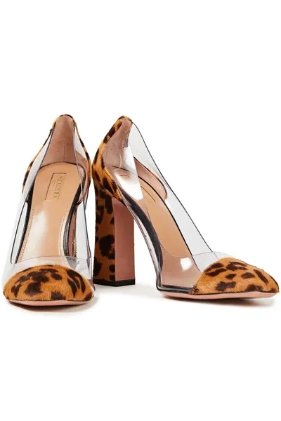 Aquazzura Leopard-print Calf Hair And Pvc Pumps In Animal Print