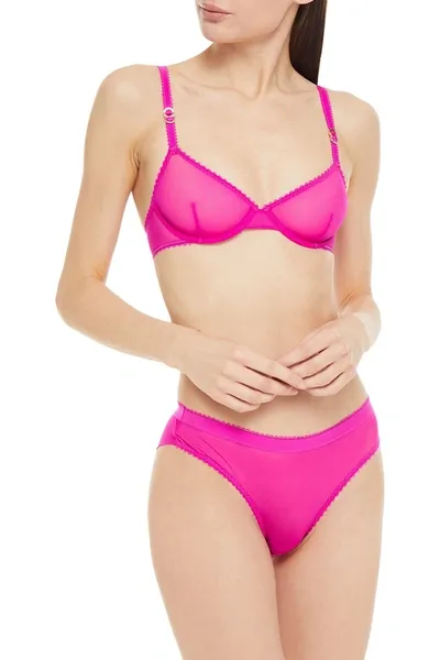 Stella Mccartney Ester Jiving Stretch-mesh Underwired Bra In Bright Pink