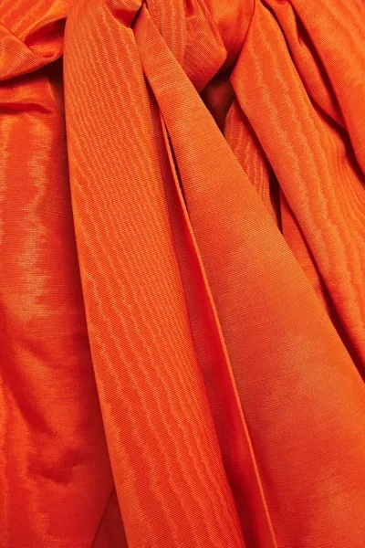 Oscar De La Renta Skirt-effect Bow-detailed Cotton-blend Moiré And Faille Shorts In Bright Orange