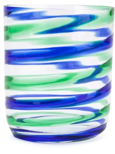 Carlo Moretti Striped Drinking Glass In Blue