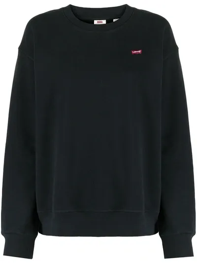 Levi's Logo Embroidered Sweatshirt In Black