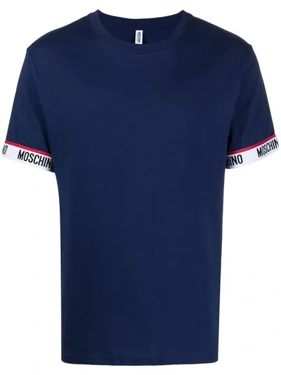 Moschino Logo-tape Short-sleeve T-shirt In Blue