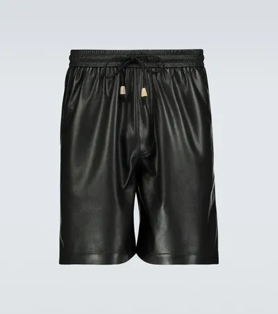 Nanushka Black Vegan Leather Doxxi Shorts