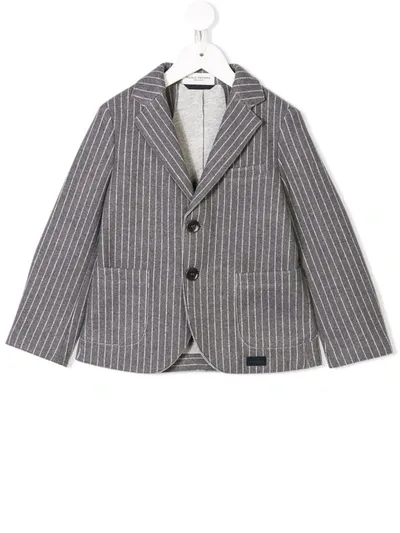 Paolo Pecora Kids' Pinstriped Blazer In Grey