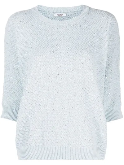 Peserico Sequin-embellished Sweater In Blue