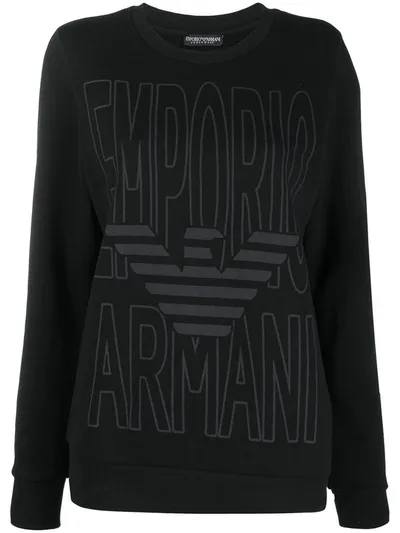 Emporio Armani Logo-print Sweatshirt In Black