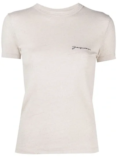 Jacquemus Logo-print T-shirt In Neutrals