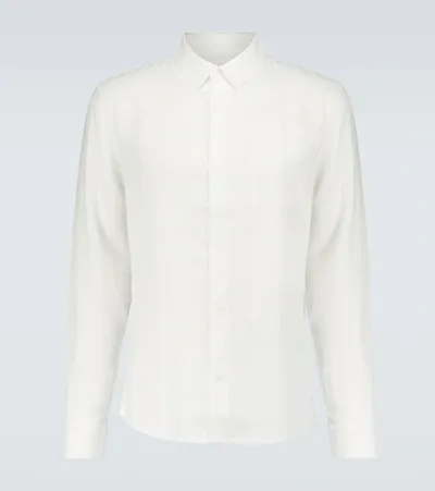 Derek Rose Monaco Linen Shirt In White