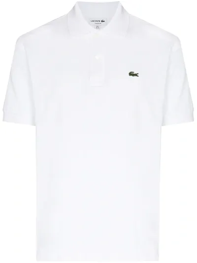 Lacoste Logo-patch Short-sleeve Polo Shirt In White