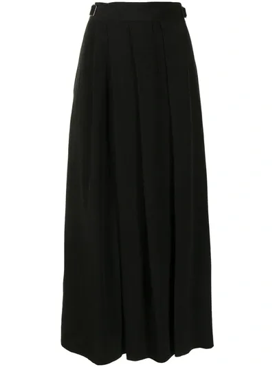 Yohji Yamamoto Belted Wide-leg Trousers In Black