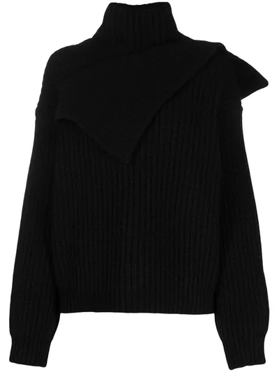 Christian Wijnants Kundan Asymmetric Knit Jumper In Black