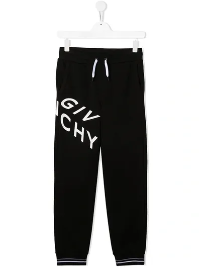 Givenchy Kids' Black Stretch-cotton Track Pants