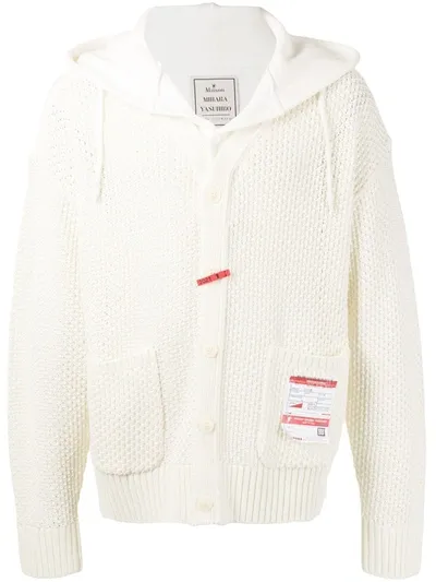 Miharayasuhiro Chunky-knit Hooded Cardigan In White