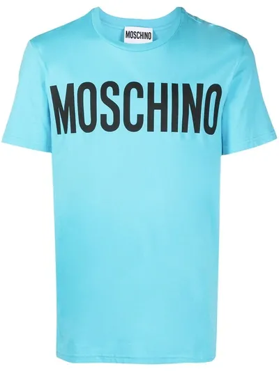 Moschino Logo-print Short-sleeved T-shirt In Blue