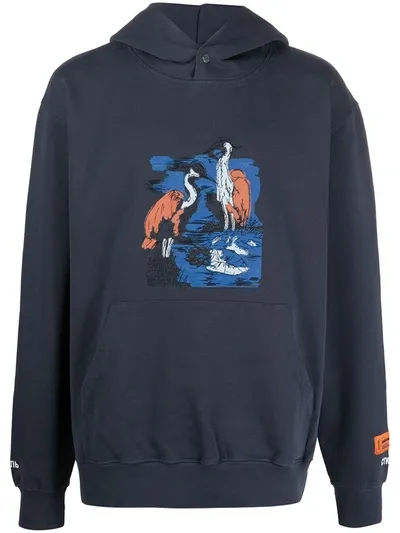 Heron Preston Graphic Print Hoodie In Grey