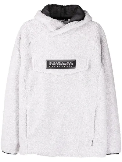 Napapijri Logo Patch Hoodie In Grey